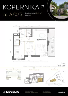3 pokoje, mieszkanie 82,43 m², parter, oferta nr A/0/3, Kopernika 71, Gdynia, Redłowo, ul. Mikołaja Kopernika