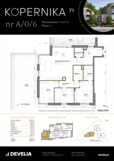 4 pokoje, mieszkanie 95,69 m², parter, oferta nr A/0/6, Kopernika 71, Gdynia, Redłowo, ul. Mikołaja Kopernika
