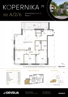 4 pokoje, mieszkanie 96,49 m², piętro 2, oferta nr A/2/6, Kopernika 71, Gdynia, Redłowo, ul. Mikołaja Kopernika