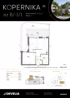 2 pokoje, mieszkanie 51,52 m², przyziemie, oferta nr B/-1/1, Kopernika 71, Gdynia, Redłowo, ul. Mikołaja Kopernika