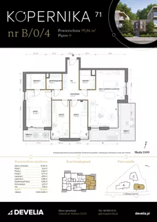 4 pokoje, mieszkanie 99,86 m², parter, oferta nr B/0/4, Kopernika 71, Gdynia, Redłowo, ul. Mikołaja Kopernika
