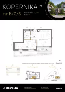 2 pokoje, mieszkanie 53,70 m², parter, oferta nr B/0/5, Kopernika 71, Gdynia, Redłowo, ul. Mikołaja Kopernika