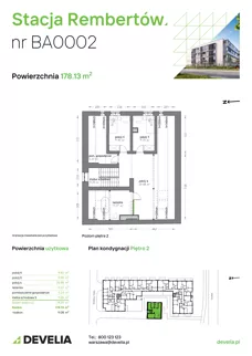 6 pokoi, mieszkanie 178,13 m², piętro 1, oferta nr BA0002, Stacja Rembertów, Warszawa, Rembertów, ul. Fiszera 36