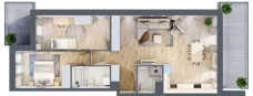 3 pokoje, mieszkanie 75,00 m², piętro 1, oferta nr B.15, Apartamenty Kapitanat bud. B, Gdańsk, Śródmieście, ul. Stępkarska / Wiosny Ludów