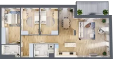 4 pokoje, mieszkanie 101,25 m², piętro 2, oferta nr B.19, Apartamenty Kapitanat bud. B, Gdańsk, Śródmieście, ul. Stępkarska / Wiosny Ludów