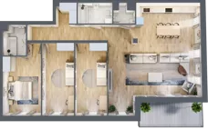 4 pokoje, mieszkanie 121,95 m², piętro 2, oferta nr B.20, Apartamenty Kapitanat bud. B, Gdańsk, Śródmieście, ul. Stępkarska / Wiosny Ludów