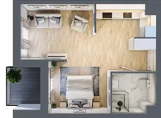 1 pokój, mieszkanie 38,96 m², piętro 2, oferta nr B.26, Apartamenty Kapitanat bud. B, Gdańsk, Śródmieście, ul. Stępkarska / Wiosny Ludów