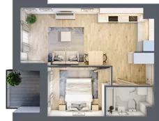 2 pokoje, mieszkanie 38,67 m², piętro 3, oferta nr B.35, Apartamenty Kapitanat bud. B, Gdańsk, Śródmieście, ul. Stępkarska / Wiosny Ludów