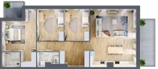 4 pokoje, mieszkanie 111,13 m², piętro 4, oferta nr B.40, Apartamenty Kapitanat bud. B, Gdańsk, Śródmieście, ul. Stępkarska / Wiosny Ludów