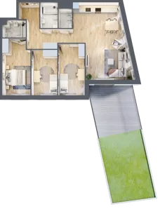 4 pokoje, mieszkanie 94,51 m², piętro 2, oferta nr A.28, Apartamenty Kapitanat bud. A, Gdańsk, Śródmieście, ul. Stępkarska / Wiosny Ludów