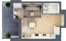 1 pokój, mieszkanie 33,15 m², parter, oferta nr A.3, Apartamenty Kapitanat bud. A, Gdańsk, Śródmieście, ul. Stępkarska / Wiosny Ludów