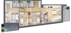 4 pokoje, mieszkanie 87,44 m², piętro 4, oferta nr A.40, Apartamenty Kapitanat bud. A, Gdańsk, Śródmieście, ul. Stępkarska / Wiosny Ludów