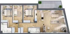 4 pokoje, mieszkanie 109,60 m², piętro 1, oferta nr A.14, Apartamenty Kapitanat bud. A, Gdańsk, Śródmieście, ul. Stępkarska / Wiosny Ludów