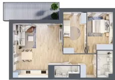 3 pokoje, mieszkanie 70,75 m², piętro 3, oferta nr A.36, Apartamenty Kapitanat bud. A, Gdańsk, Śródmieście, ul. Stępkarska / Wiosny Ludów