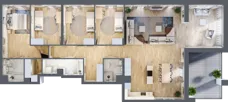 5 pokoi, mieszkanie 142,73 m², piętro 4, oferta nr A.45, Apartamenty Kapitanat bud. A, Gdańsk, Śródmieście, ul. Stępkarska / Wiosny Ludów
