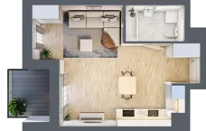 1 pokój, mieszkanie 33,52 m², piętro 2, oferta nr A.22, Apartamenty Kapitanat bud. A, Gdańsk, Śródmieście, ul. Stępkarska / Wiosny Ludów