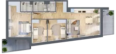 4 pokoje, mieszkanie 86,76 m², piętro 1, oferta nr A.7, Apartamenty Kapitanat bud. A, Gdańsk, Śródmieście, ul. Stępkarska / Wiosny Ludów