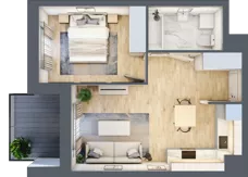 2 pokoje, mieszkanie 39,71 m², piętro 3, oferta nr A.35, Apartamenty Kapitanat bud. A, Gdańsk, Śródmieście, ul. Stępkarska / Wiosny Ludów