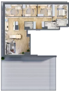5 pokoi, mieszkanie 122,50 m², piętro 5, oferta nr A.47, Apartamenty Kapitanat bud. A, Gdańsk, Śródmieście, ul. Stępkarska / Wiosny Ludów