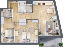 4 pokoje, mieszkanie 94,51 m², piętro 2, oferta nr A.28, Apartamenty Kapitanat bud. A, Gdańsk, Śródmieście, ul. Stępkarska / Wiosny Ludów