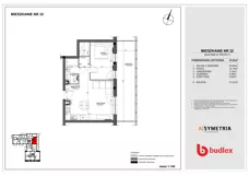 3 pokoje, mieszkanie 47,93 m², piętro 3, oferta nr B32, Apartamenty Vinea, Toruń, Jakubskie Przedmieście, ul. Winnica 25-27