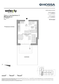 1 pokój, mieszkanie 26,26 m², parter, oferta nr WW/JK12/1, Welocity Wiczlino, Gdynia, Chwarzno-Wiczlino, ul. Jana Kazimierza