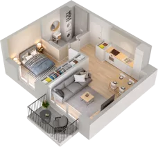 2 pokoje, mieszkanie 38,82 m², piętro 2, oferta nr WW/B4/32, Welocity Wiczlino, Gdynia, Chwarzno-Wiczlino, ul. Jana Kazimierza