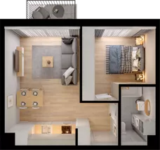 2 pokoje, mieszkanie 38,89 m², piętro 3, oferta nr WW/B4/46, Welocity Wiczlino, Gdynia, Chwarzno-Wiczlino, ul. Jana Kazimierza