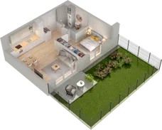 2 pokoje, mieszkanie 43,99 m², piętro 1, oferta nr WW/B1/10, Welocity Wiczlino, Gdynia, Chwarzno-Wiczlino, ul. Jana Kazimierza
