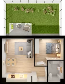2 pokoje, mieszkanie 42,83 m², parter, oferta nr WW/B5/10, Welocity Wiczlino, Gdynia, Chwarzno-Wiczlino, ul. Jana Kazimierza