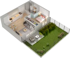 2 pokoje, mieszkanie 42,38 m², parter, oferta nr WW/B5/11, Welocity Wiczlino, Gdynia, Chwarzno-Wiczlino, ul. Jana Kazimierza