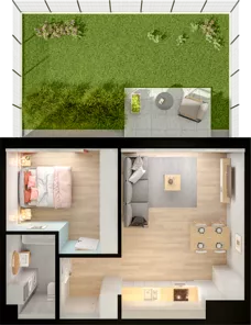 2 pokoje, mieszkanie 42,38 m², parter, oferta nr WW/B5/11, Welocity Wiczlino, Gdynia, Chwarzno-Wiczlino, ul. Jana Kazimierza