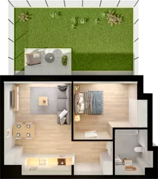 2 pokoje, mieszkanie 46,62 m², parter, oferta nr WW/B5/12, Welocity Wiczlino, Gdynia, Chwarzno-Wiczlino, ul. Jana Kazimierza