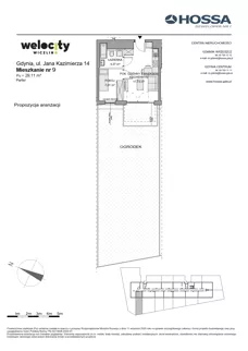 2 pokoje, mieszkanie 29,06 m², piętro 1, oferta nr WW/JK14/22, Welocity Wiczlino, Gdynia, Chwarzno-Wiczlino, ul. Jana Kazimierza