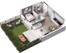 2 pokoje, mieszkanie 44,06 m², parter, oferta nr WW/B2/5, Welocity Wiczlino, Gdynia, Chwarzno-Wiczlino, ul. Jana Kazimierza