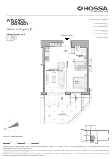 2 pokoje, mieszkanie 38,42 m², parter, oferta nr WO/P35/1, Wiszące Ogrody, Gdańsk, Jasień, Kiełpinek, ul. Przytulna