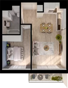 2 pokoje, mieszkanie 42,66 m², parter, oferta nr WO/P33/11, Wiszące Ogrody, Gdańsk, Jasień, Kiełpinek, ul. Przytulna
