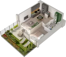 2 pokoje, mieszkanie 42,66 m², parter, oferta nr WO/P33/11, Wiszące Ogrody, Gdańsk, Jasień, Kiełpinek, ul. Przytulna