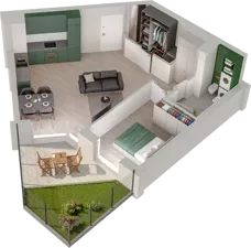 2 pokoje, mieszkanie 48,28 m², parter, oferta nr WO/P3/8, Wiszące Ogrody, Gdańsk, Jasień, Kiełpinek, ul. Przytulna