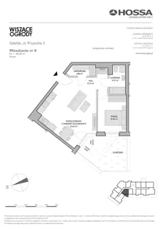 2 pokoje, mieszkanie 48,28 m², parter, oferta nr WO/P3/8, Wiszące Ogrody, Gdańsk, Jasień, Kiełpinek, ul. Przytulna