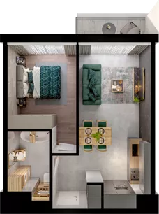 2 pokoje, mieszkanie 39,08 m², parter, oferta nr WO/P31/13, Wiszące Ogrody, Gdańsk, Jasień, Kiełpinek, ul. Przytulna