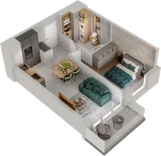 2 pokoje, mieszkanie 38,19 m², piętro 1, oferta nr WO/P31/24, Wiszące Ogrody, Gdańsk, Jasień, Kiełpinek, ul. Przytulna