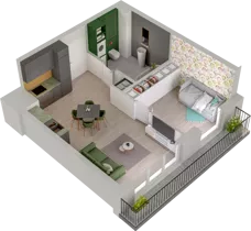 2 pokoje, mieszkanie 40,53 m², parter, oferta nr WO/P3/1, Wiszące Ogrody, Gdańsk, Jasień, Kiełpinek, ul. Przytulna