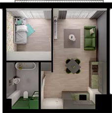 2 pokoje, mieszkanie 40,53 m², parter, oferta nr WO/P3/1, Wiszące Ogrody, Gdańsk, Jasień, Kiełpinek, ul. Przytulna