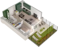 2 pokoje, mieszkanie 38,63 m², parter, oferta nr WO/P33/17, Wiszące Ogrody, Gdańsk, Jasień, Kiełpinek, ul. Przytulna