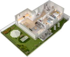 3 pokoje, mieszkanie 64,71 m², parter, oferta nr WW/B4/1, Welocity Wiczlino, Gdynia, Chwarzno-Wiczlino, ul. Jana Kazimierza
