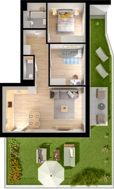 3 pokoje, mieszkanie 64,71 m², parter, oferta nr WW/B4/1, Welocity Wiczlino, Gdynia, Chwarzno-Wiczlino, ul. Jana Kazimierza