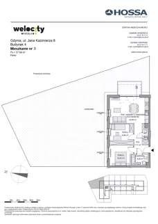 3 pokoje, mieszkanie 57,64 m², piętro 2, oferta nr WW/B4/31, Welocity Wiczlino, Gdynia, Chwarzno-Wiczlino, ul. Jana Kazimierza