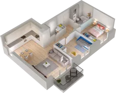 3 pokoje, mieszkanie 64,71 m², piętro 1, oferta nr WW/B4/15, Welocity Wiczlino, Gdynia, Chwarzno-Wiczlino, ul. Jana Kazimierza