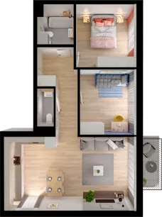3 pokoje, mieszkanie 64,71 m², piętro 1, oferta nr WW/B4/15, Welocity Wiczlino, Gdynia, Chwarzno-Wiczlino, ul. Jana Kazimierza